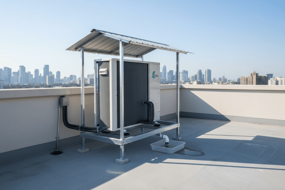 Instalación correcta de unidad exterior de aire acondicionado