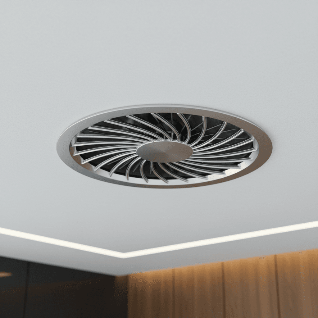 Rejilla circular cromada para conductos