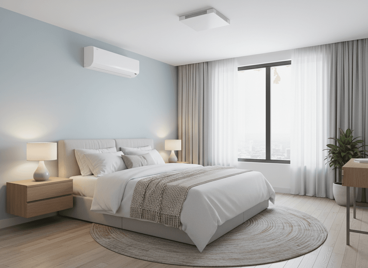 Rejilla de climatización en dormitorio