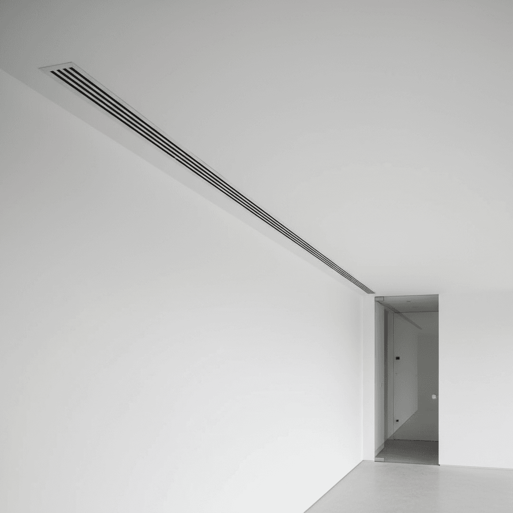 Rejilla lineal de aire acondicionado integrada en techo