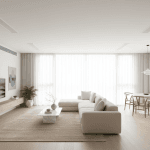 Sistema de aire acondicionado por conductos instalado en vivienda moderna de 80m2