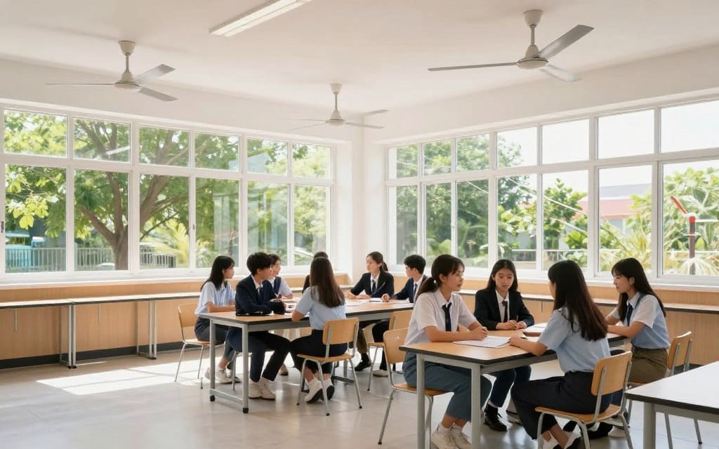 ventilación eficiente en escuelas